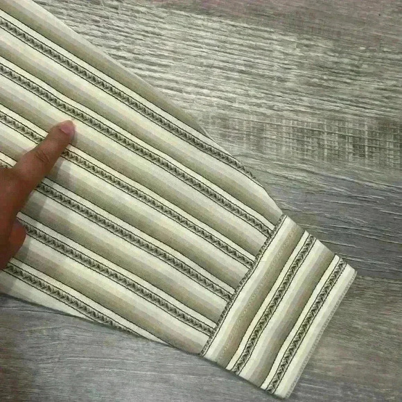 Lot Of 2 Tommy Bahama Mens Long Sleeve Tencel Shirt Striped Button Preppy READ - Picture 7 of 16